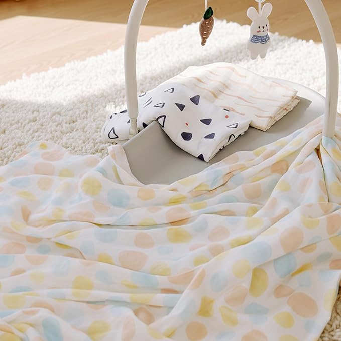 HECCEI Soft Large Swaddle Blankets 3-Pack 47" x 47" Muslin Swaddle Blankets for Girls & Boys, Baby Receiving Swaddles, Ideal Newborn & Infant Swaddling Set, Perfect