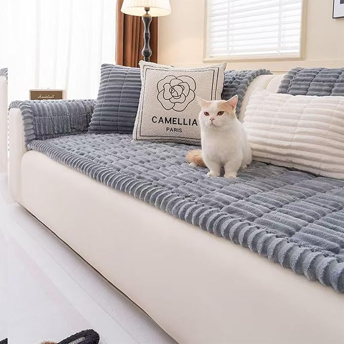 HYuMCCyhT Pet Couch Covers for Sofa Protector for Dogs Washable Backseat Pet Bed Mat Dog Bed Non-Slip Travel Pet Mat Fit (Grey, for Truck/Large SUVs（56.3"x28.7")