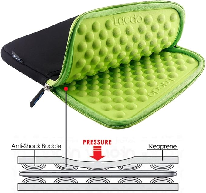 Lacdo Tablet Sleeve Case for 11 inch iPad A16 / 11 inchs iPad Pro M5 M4 / 11" iPad Air M3 M2 / 10.9" iPad / 10.2" iPad / 10.9" ipad Air / 11 Inch Samsung Galaxy Tab A9+ Bag, Fit Magic Keyboard, Green