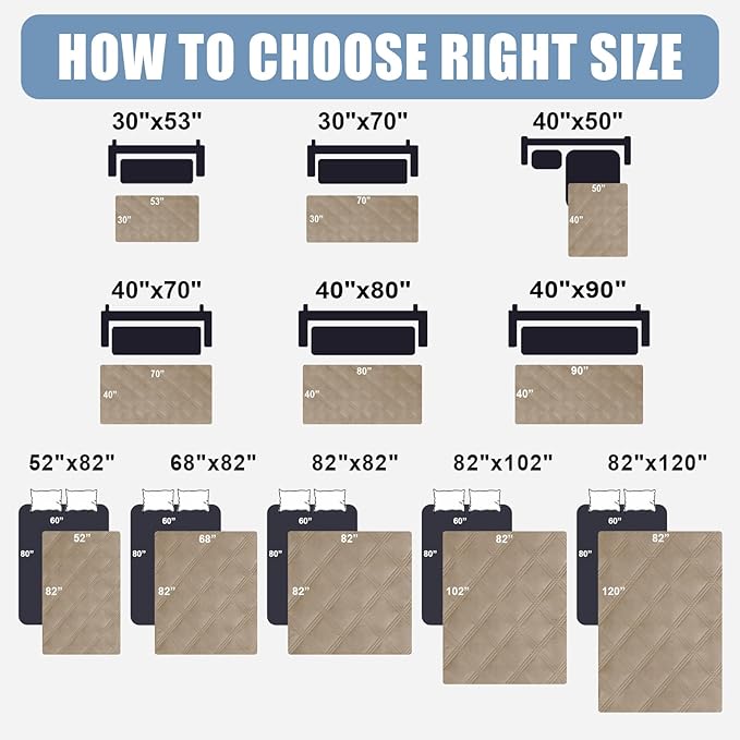 Smiry Waterproof Dog Bed Cover Blanket 40x80, Soft Reversible Pet Blanket, Washable Leakproof Cats Dogs Couch Cover for Sofa, Couch, Furniture, Lattice, Taupe/Taupe