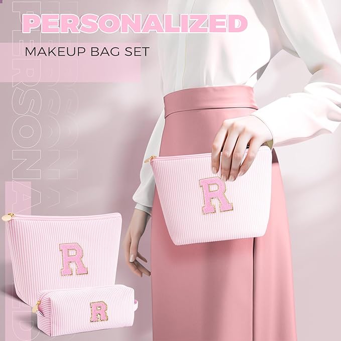 Btffitting Personalized Anniversary Wife's Birthday Gifts,Mothers Day Gifts for Women,Wife Gifts from Husband,Cool Birthday Gifts for Wife,Makeup Bag Set Cosmetic Bag for Teen Girls - Pink,R