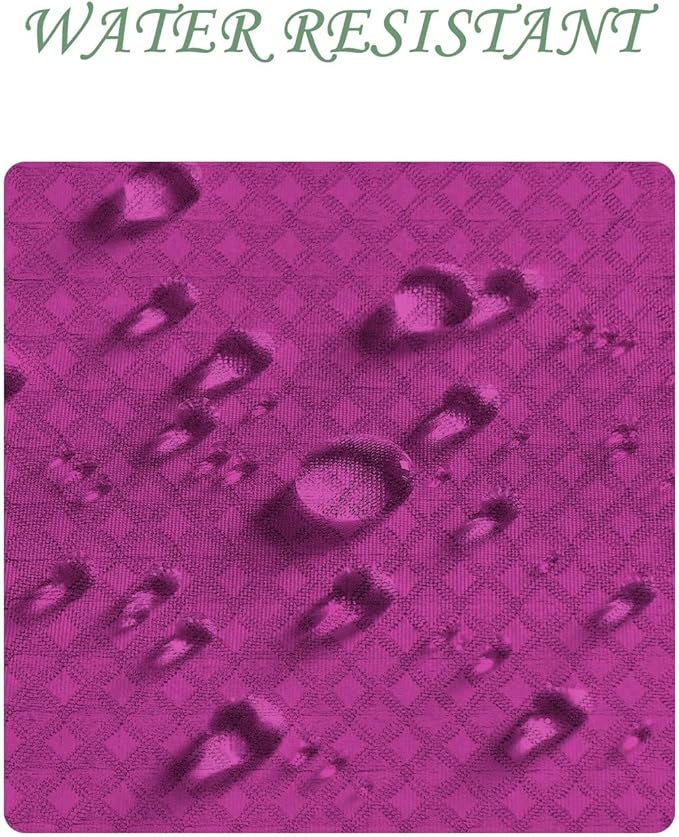 ggaimwf 60x72 Inch Solid Color Shower Curtain for Bathroom Waffle Bath Water Resistant Fabric Curtains Purple Modern Thick Shower Stall Curtain with Metal Hooks