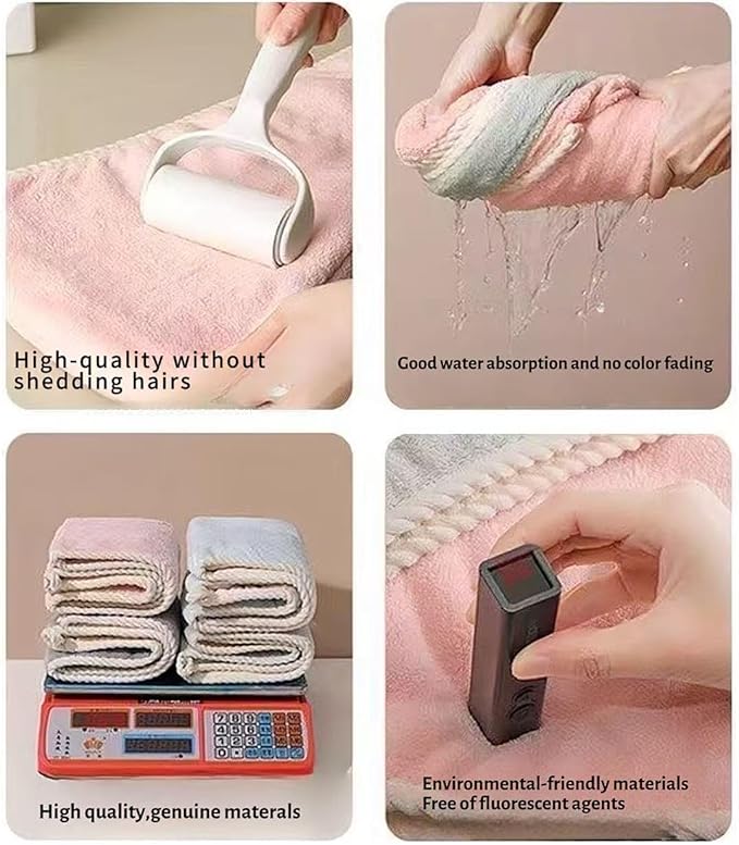 XPZKAIYUE Microfiber Hair Towel, Hair Towel wrap for Women,Hair wrap Towels,Hair Turbans for Women Wet Hair, wrap for Kids (Pink and Green) 1pcs