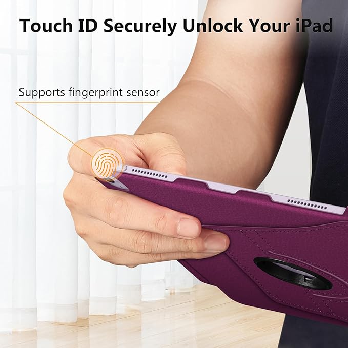 Fintie Rotating Case for iPad Air 13-inch (M3) 2025, (M2) 2024-360 Degree Swiveling Protective Stand Cover with Pencil Holder, Auto Wake/Sleep, Purple