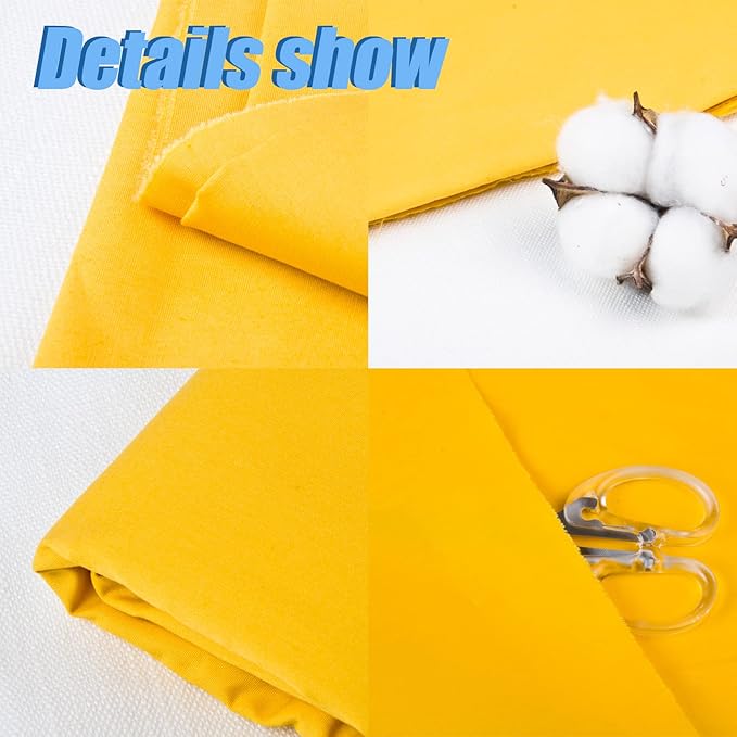 2 Yard Gold Cotton Fabric,Natural Cotton Poplin Fabric by The Yard, 59 Inches Wide 100% Cotton Fabric,Soft Embroidery Muslin Quilting Material for Sewing Material Apparel Cloth