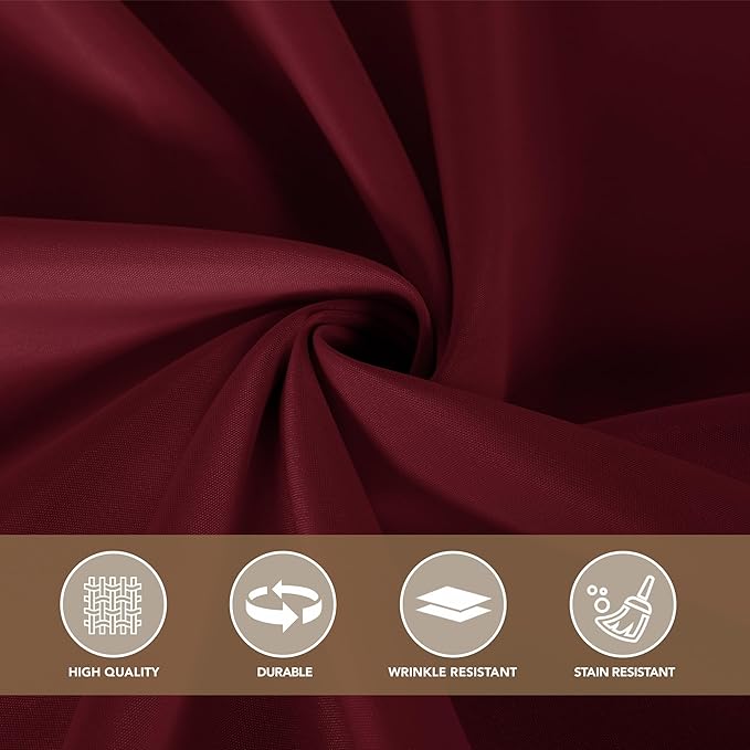 sancua 90 Inch Round Tablecloth, 8 Pack Burgundy - Circle Polyester Fabric Table Cloth for Christmas Party Reception Banquet Birthday, Washable Formal Table Cover (Fit 30-72 Inch Tables)
