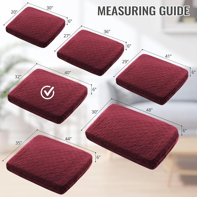 Nanbowang Waterproof Dog/Pillow Quilted Pet Bed Cover - Washable, Easy to Remove, Lovely Puppy/Cat Bed 32x40 Burgundy