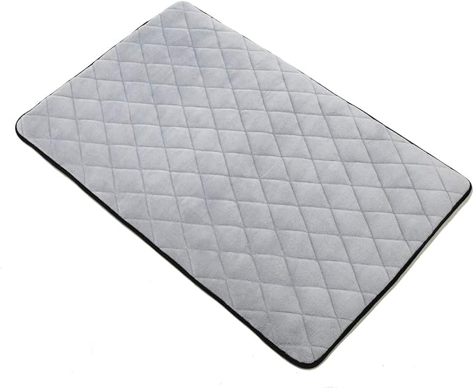 4Knines Extra Large Dog Crate Mat – Waterproof, Non-Slip, Machine Washable Crate Mat – Soft, Durable Kennel Mat for Dogs – Pet Bed for Crates, Travel or Home Use - Extra Large (Grey)