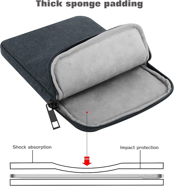 MoKo 13 Inch Tablet Sleeve Fits 13inch iPad Air M3 2025, iPad Pro M4/Air M2 2024, iPad Pro 12.9, Galaxy Tab S8+/S9+ 12.4, Polyester Bag Fit with Apple Pencil or Smart Keyboard, Space Gray