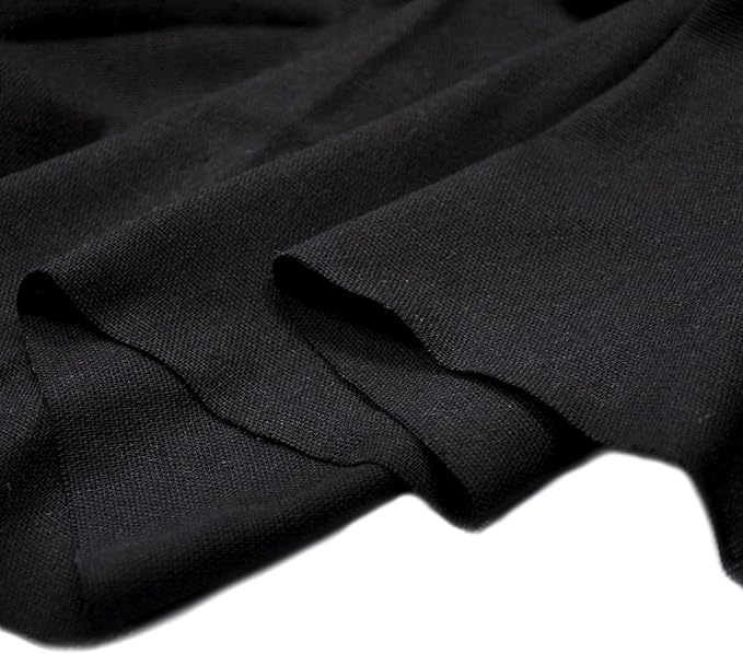 Linen Pre-Cut Qilting Fabric by The Yard Entelare(Black,1yd)