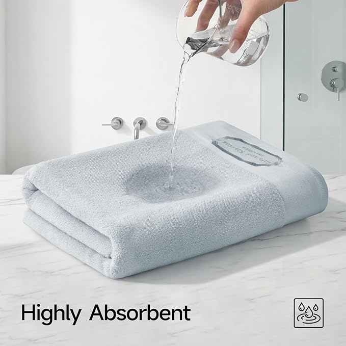 REDKISS 35"x70" Luxury Bath Sheets Towels Set of 2, 100% Cotton & 700 GSM,Ultra Soft & Highly Absorbent Bath Towels Set,Perfect for Bathroom,Spa and Hotel-Light Gray