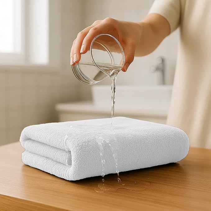 RIVERSIDE Pack of 8 Towels Set, 2 Large Bath, 2 Hand, 4 Face Washcloths, 100% Cotton Hotel Quality, Super Soft, Quick Dry, Highly Absorbent Perfect for Bathroom, White
