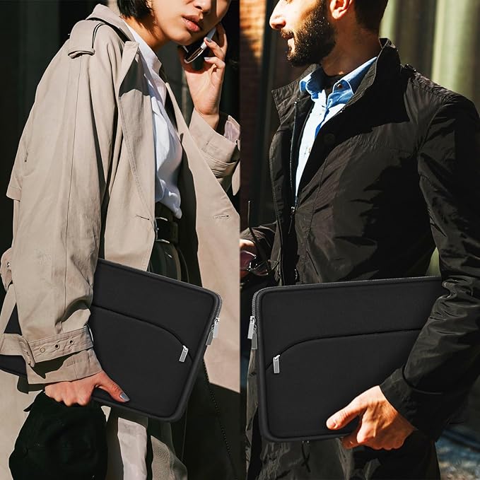Laptop Sleeve 17 inch, Durable Portable Monitor Protective Cover with Front Pocket, Traveling Computer Carrying Laptop Case Compatible for HP, Dell, Asus, Lenovo, Black