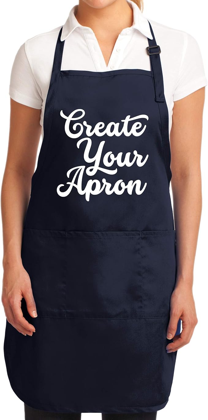 TEEAMORE Custom Aprons for Women Men Add Your Text Personalized Chef Kitchen Apron
