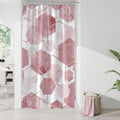 Litabel Modern Small Stall Shower Curtain for Bathroom, Pink Geometric Art Decor Waterproof Bath Curtain, Abstract Fabric Shower Curtain Sets for Home Decor, 36" W x 72" L Inch