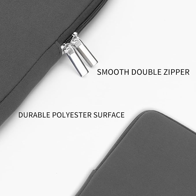 RAINYEAR Laptop Sleeve Case Compatible with 13.3 Inch Notebook Computer Chromebook 14" MacBook Pro/Max M1 M2 M3 M4 M5 Soft Bag Protective Cover with Accessories Pouch (Gray, Upgraded Version)