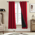 Rutterllow 100% Blackout 340 GSM Curtains 2 Panels, Full Shade 72 Inches Long Complete Drapes for Living Room,Thermal Insulated Bedroom Window Treatment Drapes (Red, 52x72 inch)