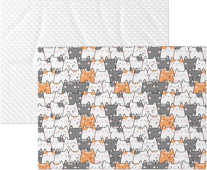 ENSFTF Pet Blanket,Warming Ultra Soft Warming Mat for Indoor Pet Beds & Furniture Reversible Blanket Machine Washable 27.6 * 19.7Inch,Cute Animals Pattern