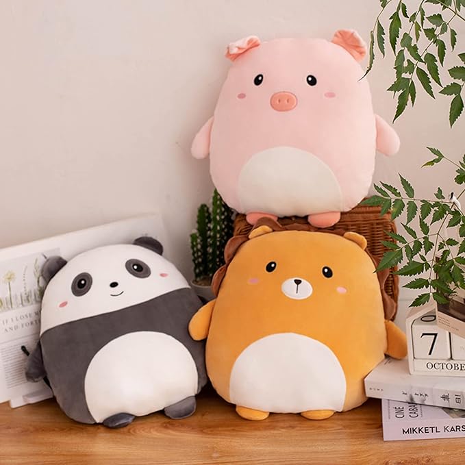 lannery Pig Plush Pillow, Cute Pink Pig Stuffed Animal Toy Soft Cartoon Animals Pig Plushies Hugging Pillow Gifts for Room Decor Birthday, 16 inch