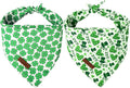 Unique Style Paws Dog St. Pat Bandanas 2Pcs Washable Cotton Triangle Green Clover Magic Hat Dog Scarfs for Small Medium Large Dogs and Cats