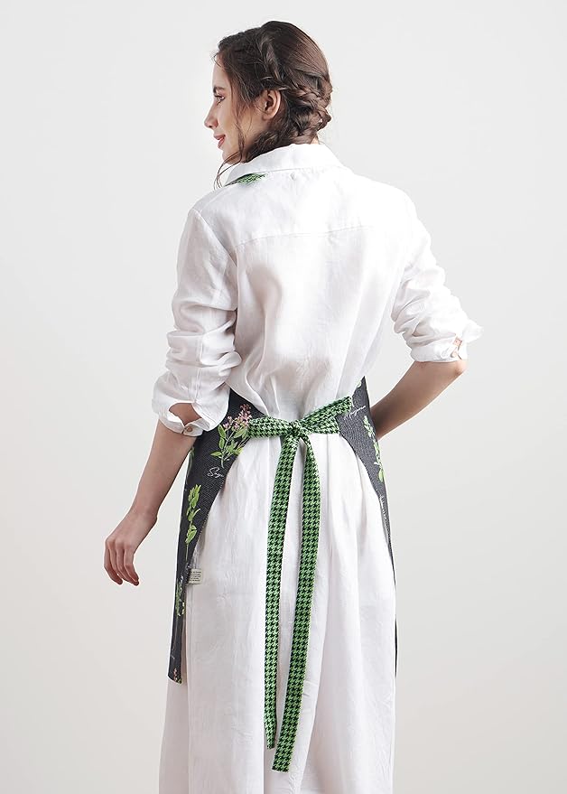 Maison d' Hermine 100% Cotton Apron for women with Pocket Kitchen Chef Apron for Men Cooking Gardening Server Waitress