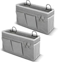 zisiueel 2pcs Large Wall Hanging Storage Bag, Door Closet Linen Fabric Pockets Organizer, Waterproof Multi Functional for Living Room Bedroom Bathroom Kitchen Office RV Camper with Hooks Grey