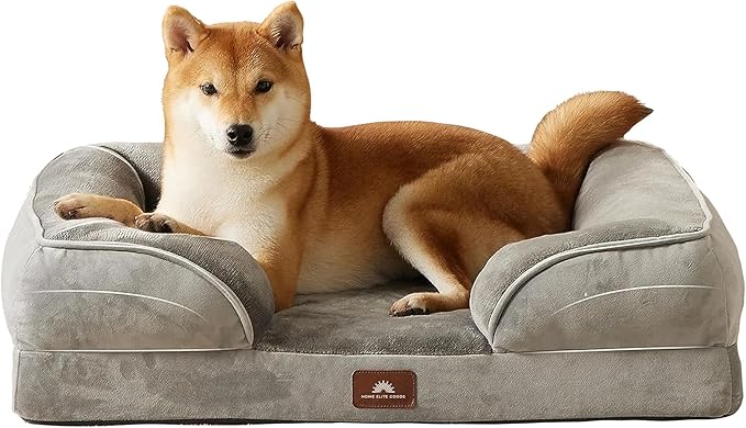 Orthopedic Dog Bed Memory Foam Pet Sofa with Bolsters, Waterproof Liner, Easy to Clean Washable Cover & Non-Slip Bottom – Calming for Small, Medium & Large Dogs