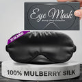 SLEEP SANCTUARY 100% Pure Mulberry Silk Sleep Mask - 22 Momme Light Blocking 3D Contour Silk Eye Mask for Sleeping - Secure Fit for Side Sleepers, Women & Men - Cloud Soft (Black)