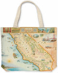 Xplorer Maps Canvas Tote Bag with Handles, Cloth Grocery Shopping Bag, Reusable & Eco-friendly Bag, 100% Cotton, Washable