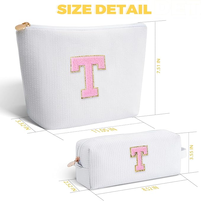 Btffitting Teacher Appreciation Gifts,Thank You Gifts from Students,Birthday Teacher Retirement Gifts for Women,Teachers Day Gift Ideas,Makeup Bag Set Cosmetic Bag - White,T