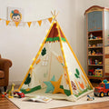 Duwenem Teepee Tent for Kids, Play Tent with Padded Mat & Star Lights, Indoor Play Tent for Girls & Boys, Pastoral Chicken