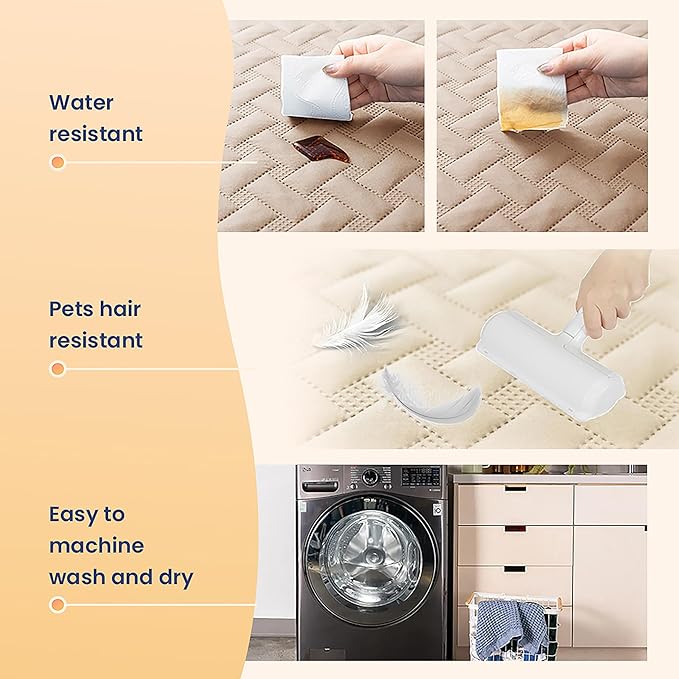 gogobunny 100% Double Sided Waterproof Dog Blanket Soft Bed Pet Cover Reversible Protect Furniture Couch Sofa Car for Puppy Cat Kids (Dark Beige/Light Beige, 30x30 Inch (Pack of 1))