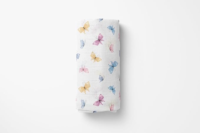 Stellar Kiddos Muslin Swaddle Blankets, Soft Breathable Cozy Baby Blankets for Newborn Boys and Girls, 47” X 47“, 2 Pack Receiving Swaddles, 70% Viscose from Bamboo 30% Cotton (Garden Grace)