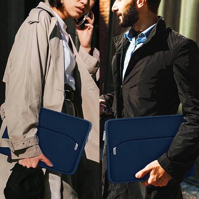 Laptop Sleeve Case 15.6 inch, Durable Portable Monitor Protective Cover with Front Pocket, Traveling Laptop Case Compatible for HP, Dell, Asus, Lenovo, Deep Blue