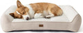 Bedsure Orthopedic Dog Bed Medium Size Dog - Extra Thick Supportive Medium Dogs Beds with Waterproof Washable Cover, Comfort Pet Bed Sofa with Soft Plush Sherpa and Nonskid Bottom, Beige, 35"