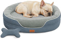 CWAWZ Large Orthopedic Dog Bed, 36 in. Dog Bed for Large Sized Dogs with Full-Surround Bolsters, Dual-Sided Dog Cooling Beds with Memory Foam, Washable Pet Sofa Couch with Nonslip Bottom, Dark Grey