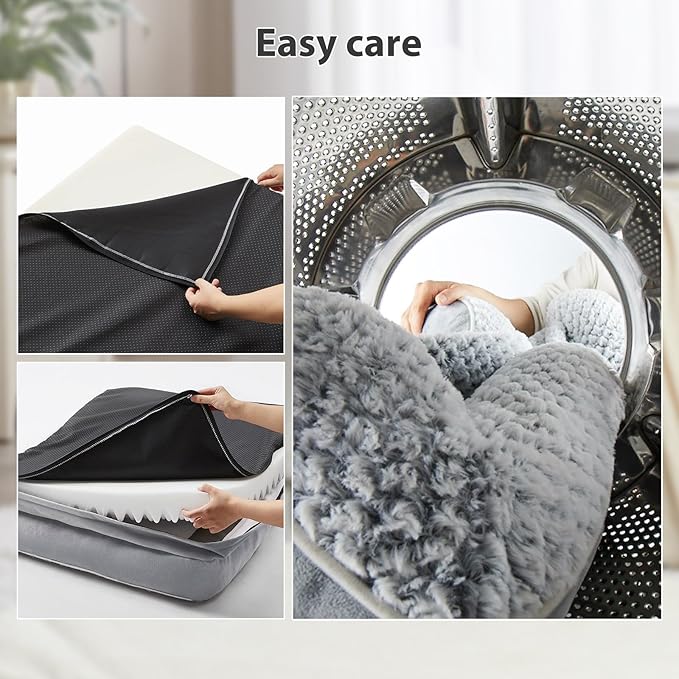 LEXTRO Orthopedic Dog Bed for Extra Large Dogs, Egg Crate Foam Bed for Extra Large Dogs, Equipped with Removable Waterproof Pillow Cover and Anti-Slip Bottom, Pet Bed
