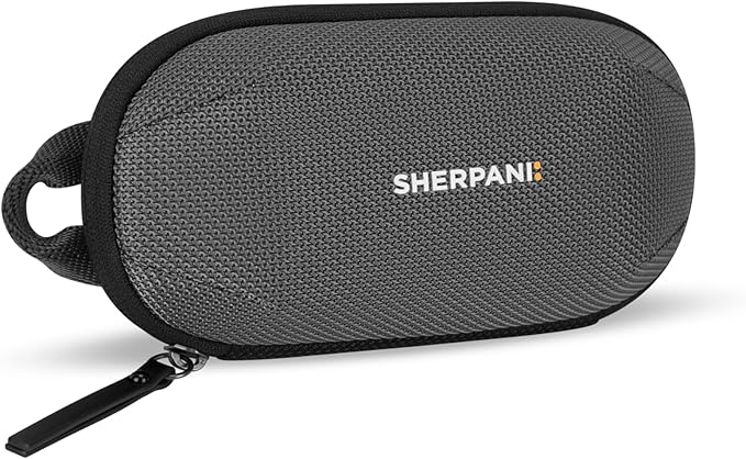 Sherpani Mini Co-Pilot, Travel Cable Bag, Cord Storage Organizer, Small Tech Pouch, Accessory Carrying Case, Travel Gift for Women (Granite)