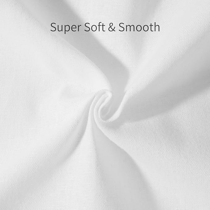 Zoblise 100% Cotton Muslin Fabric: 2 Yards x 59" Color Muslin, 100% Cotton Fabric, for Sewing Draping Material (White)