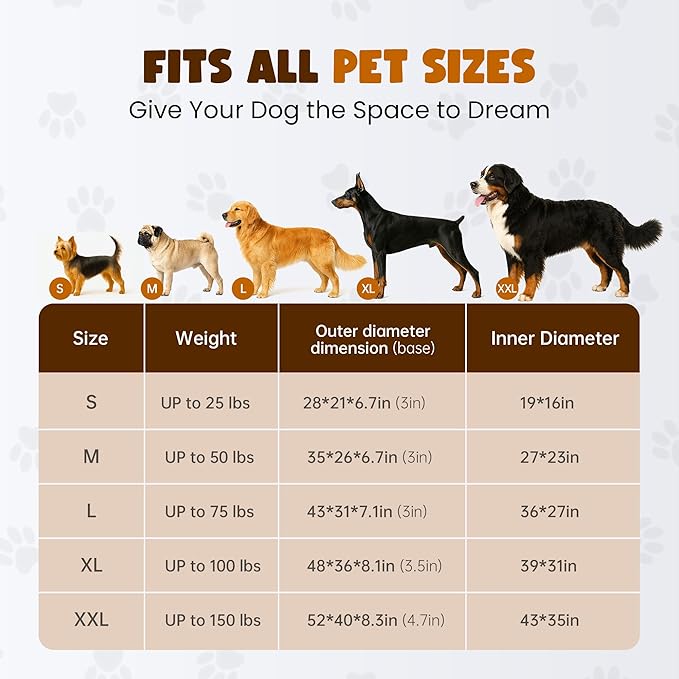 Miorun Anti-Anxiety Dog Bed for Medium Dogs, Cozy Round Egg Crate Foam Sofa with Washable Removable Cover & Bolstered Sides, Comfortable Pet Chair or Crate Bed,Camel (35")