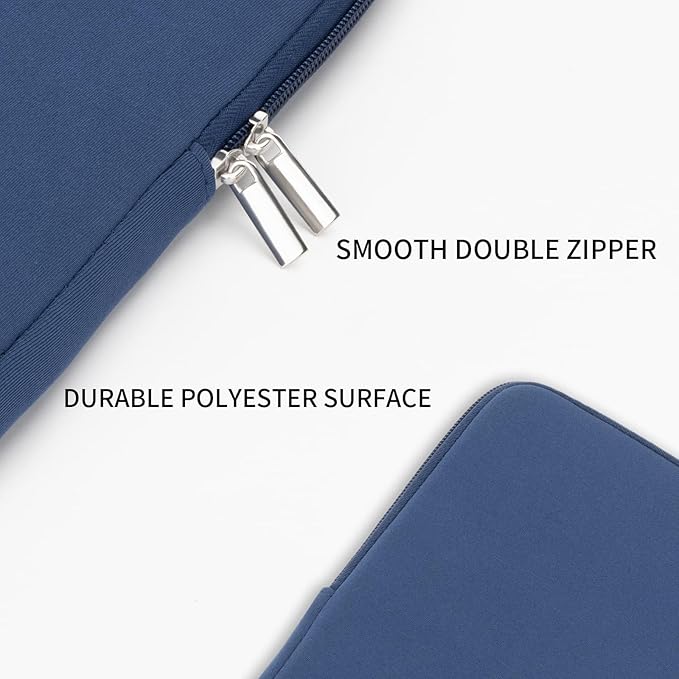 RAINYEAR 16 Inch Laptop Sleeve Protective Case with Accessories Pouch, Specially Compatible with 16" MacBook Pro M1 M2 M3 M4 Pro/Max A2141 A2485 A2780 A2991 A3403 A3186 (Navy Blue, Upgraded Version)