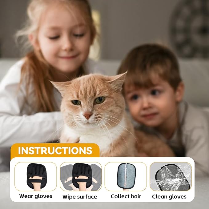KENDINIX Valentines Day Gifts Pet Hair Removal Glove,Pet Hair Remover for Cat & Dog,New Upgraded Electrostatic Gloves Pet Hair,Reusable Electro Static Pet Hair Remover Electrostatic Gloves