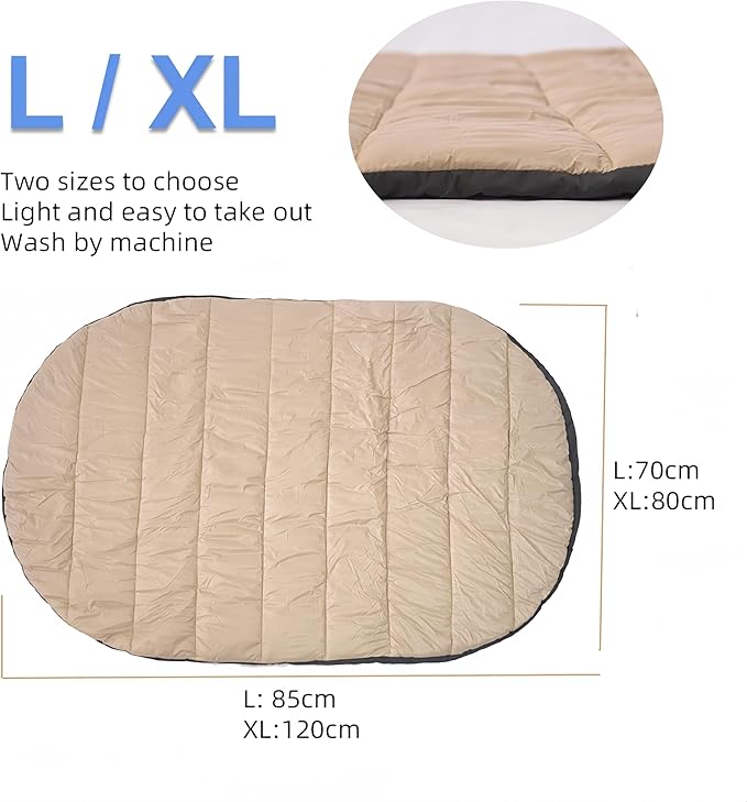 Outdoor Dog Bed, Camping Dog Bed,33.46“ x 27.26“, Washable & Foldable& Stain-Resistant, Waterproof Pets Mat, Indoor Outdoor Use, Easy Carry, Ideal for All Breeds, Reversible Portable Mat for Dogs