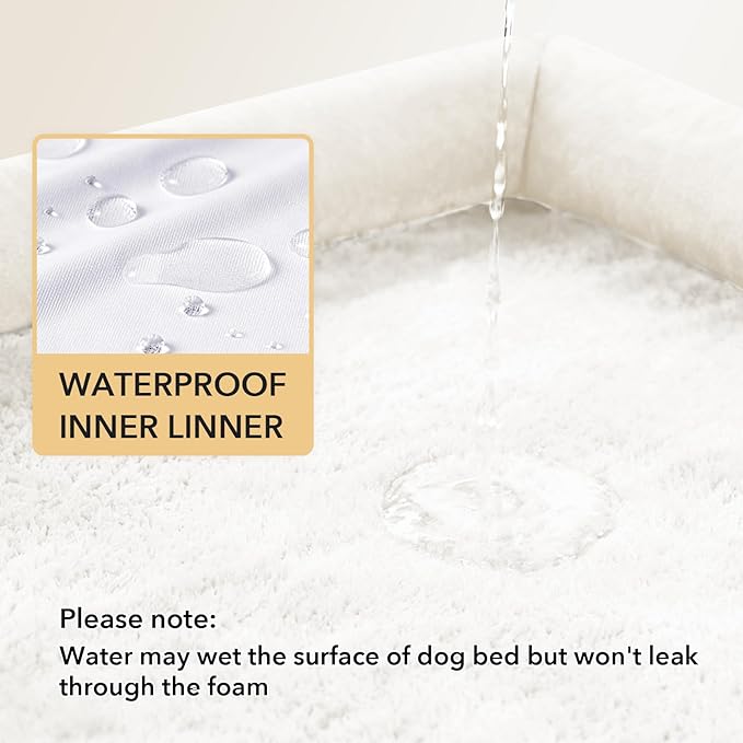 Casa Paw Orthopedic XXL Dog Beds, Waterproof Egg Crate Foam Big Pet Bed for All Breed Sized Dogs 53x42Inch, Washable Extra Large Dog Couch Bed with Removable Cover and Non-Slip Bottom, Beige