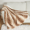 COZY KISS Christmas Deer Print Blanket, Waterproof Pet Blanket, Woman Sofa Bed Couch Faux Fur Throw, Liquid Pee Proof for Large Dog or Cat, Reversible, Washable, Ultra Soft, 50x60 inch, Brown