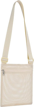 USPECLARE Heavy Duty Semi-Transparent Mesh Purse See Through Mesh Crossbody Bag