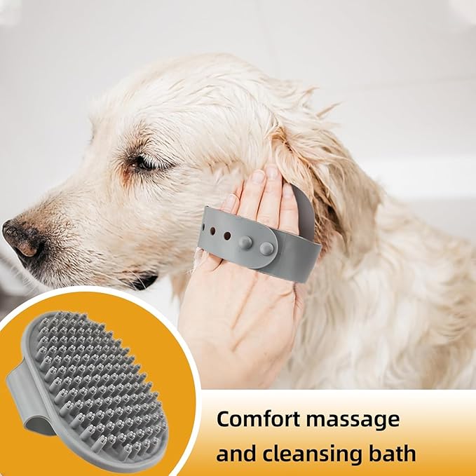 KUEIOX Dog Brush for Shedding,6 PCS in One Pet Slicker Hair Brush Kit Organizer Bag - Dog Cat Grooming Deshedding Undercoat Rake Brush Comb for All Small Large Dogs Cats Grey