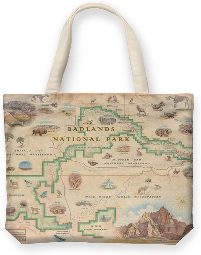 Xplorer Maps Canvas Tote Bag with Handles, Cloth Grocery Shopping Bag, Reusable & Eco-friendly Bag, 100% Cotton, Washable