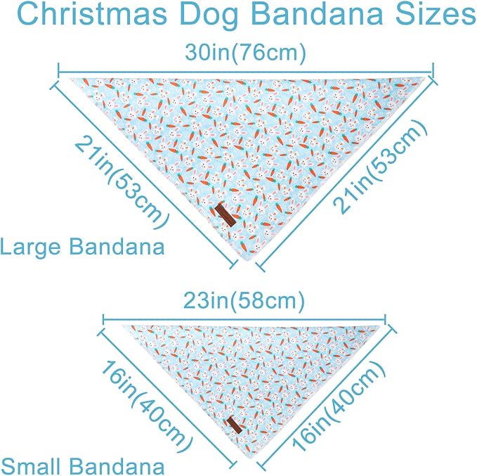 UP URARA PUP Easter Dog Bandana, Easter Triangle Bid Scarf for Small Medium Dog, Cotton Pet Kerchief for Girl Boy Dogs or Cats, Cute Carrot & Bunny Dog Bandana, Comfortable Easter Dog Bandana