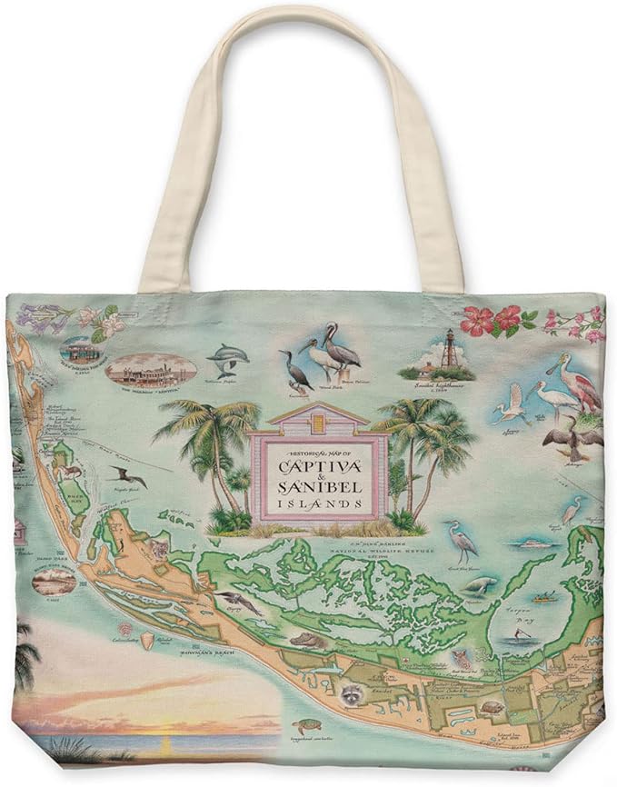 Xplorer Maps Canvas Tote Bag with Handles, Cloth Grocery Shopping Bag, Reusable & Eco-friendly Bag, 100% Cotton, Washable